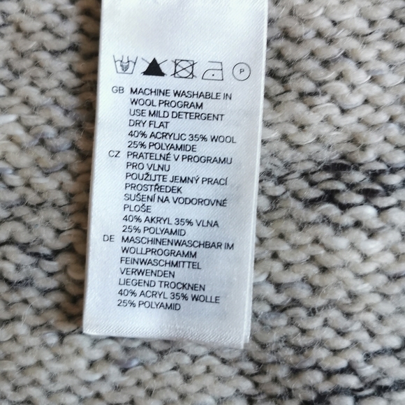 H&M Oatmeal Color Wool Blend Waterfall Cardigan Medium - Picture 5 of 5